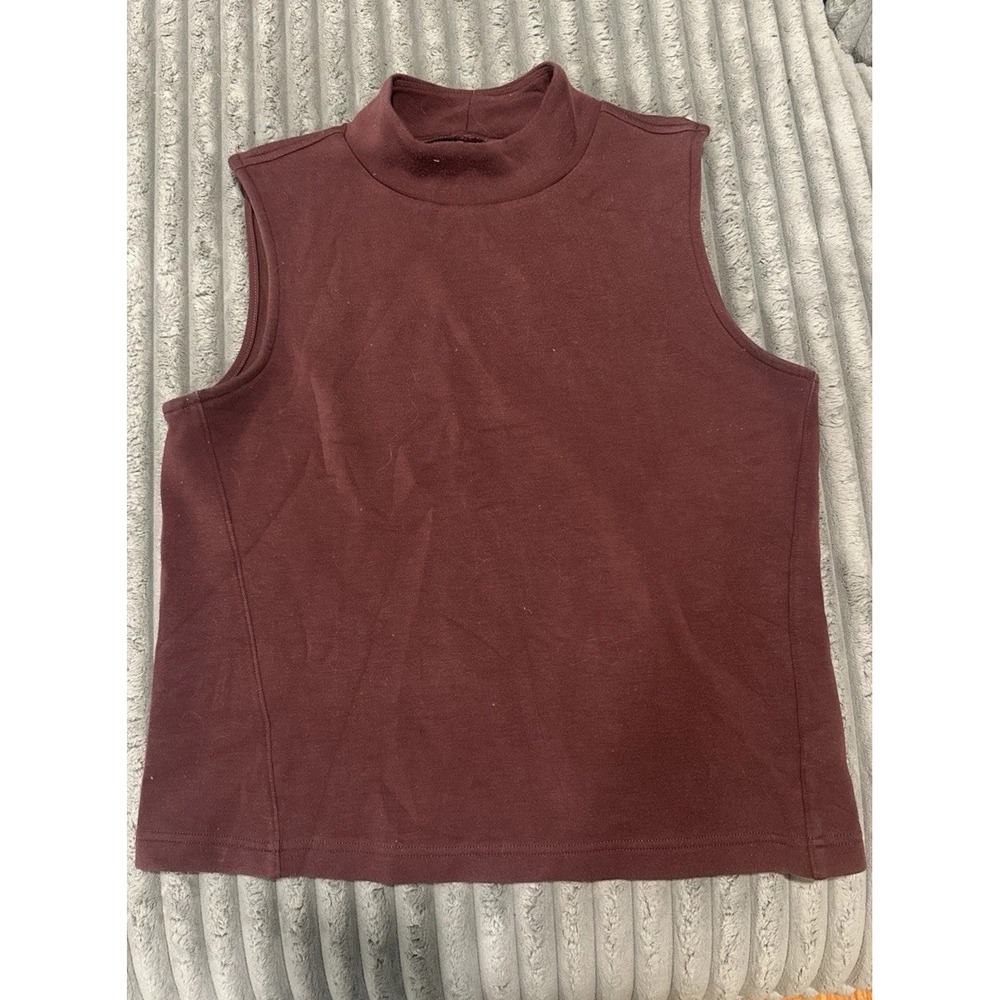 SPANX AIR ESSENTIALS  Mock Neck Top Sleeveless Tank Spice Color Womens Medium M